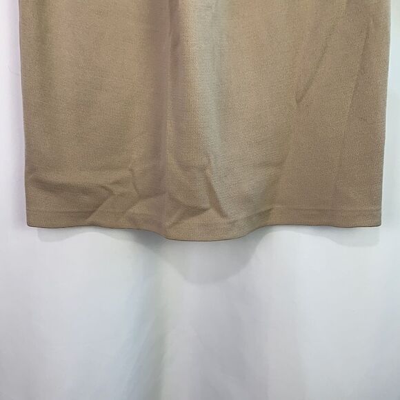St. John tan pleated bow front pencil skirt - Picture 4 of 7